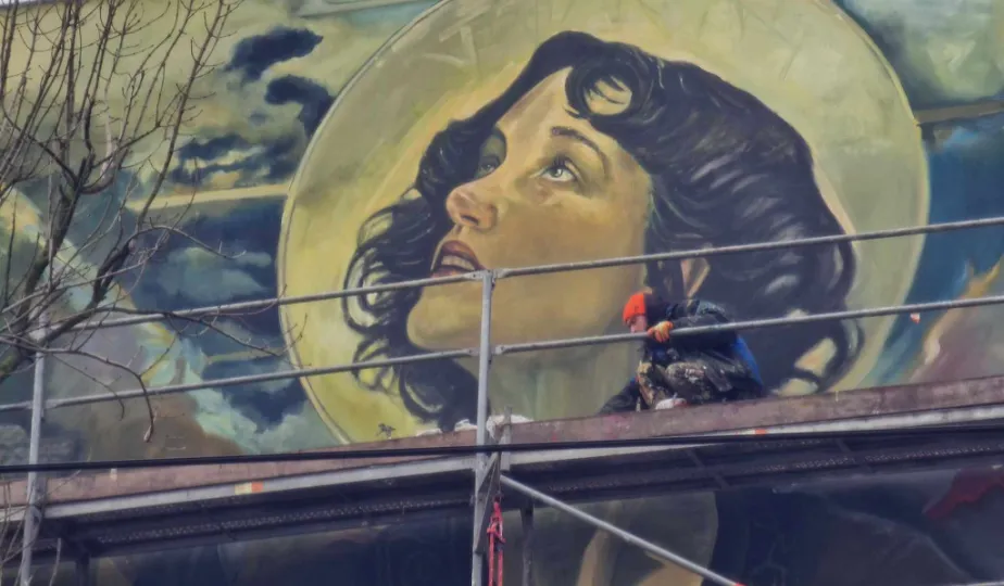 Mural "Piecza toruńska" - prace, 1.12.2024 r.