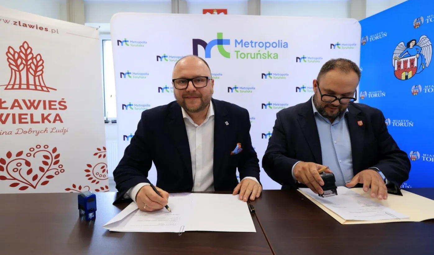 Podpisanie porozumienia komunikacyjnego między Gminą Miasta Toruń i Gminą Zławieś Wielka