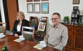 Dyrektor Monika Wiśniewska i prof. Wolszczan