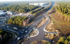 Prace na skrzyżowaniu ulic Grudziądzkiej i Strobanda