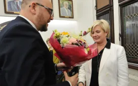 Prezydenta Paweł Gulewski i dyrektor Wydziału Budżetu Beata Łuczak