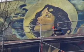 Mural "Piecza toruńska" - prace, 1.12.2024 r.