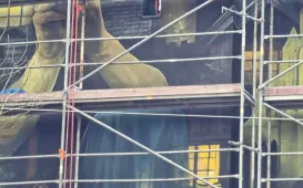 Mural "Piecza toruńska" - prace, 1.12.2024 r.