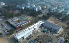 Budowa szkoły podstawowej przy ul. Grasera - stan prac na 12.03.2025 r.