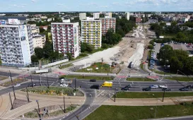 W Toruniu trwa budowa fragmentu Trasy Staromostowej w rejonie targowiska miejskiego.