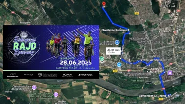 Mapa historycznego rajdu rowerowego
