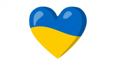 Serce w kolorach ukraińskiej flagi - niebiesko-żółte