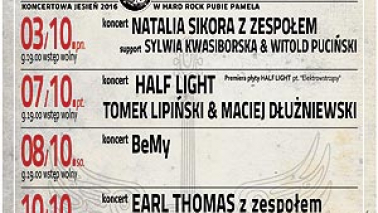 plakat wrześniowych koncertów w Pameli