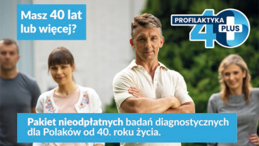 plakat programu Profilaktyka 40 plus
