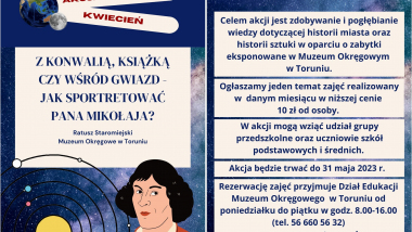 Plakat promujący konkurs pt. Jak sportretować Mikołaja Kopernika?