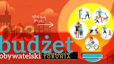 Fragment plakatu inforacyjnego Budżetu Obywatelskiego Torunia na rok 2023.