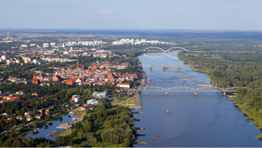 Widok na Toruń i Wisłę z lotu ptaka od strony Bydgoskiego Przedmieścia, fot. MIchał Kunicki