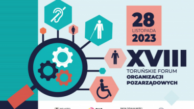 Grafika informująca o  XVIII Toruńskim Forum Organizacji Pozarządowych