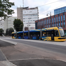 Przejazd techniczny tramwaju na północ Torunia, 11.07.2023 r.