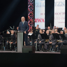 Na zdjęciu prezydent Michał Zaleski przemawia