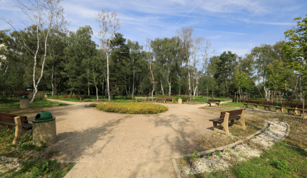 Na zdjęciu: miejsce wypoczynku w parku za pawilonem Maciej
