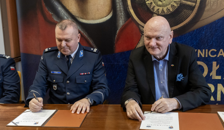 Podpisanie porozumienia z Komendą Miejską Policji, 28.03.2024 r.