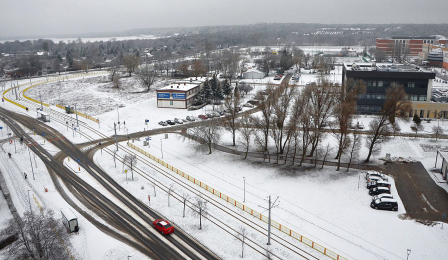 Ulica Gagarina i pętla tramwajowa w śniegu, fot. Natalia Przytarska 